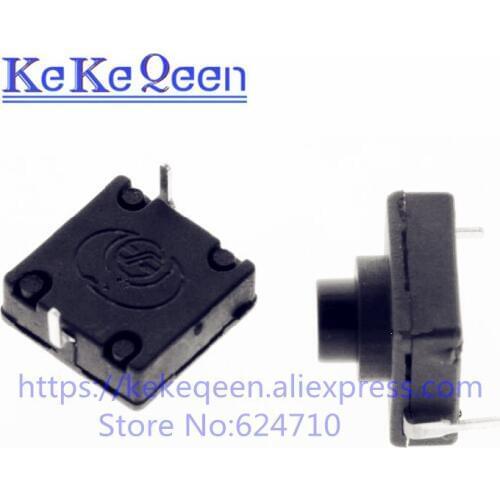 100PCS/LOT ultra-thin flashlight switch table lamp switch 12x12 flashlight 2 pins switch self-locking switch CB1212-112A