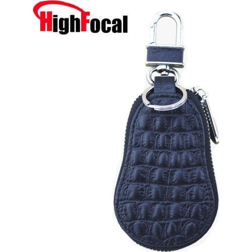 2020 Genuine Leather Key Wallet Unisex Car Bag Crocodile Pattern Oval Organizer Small Keychain Zipper Dropshipping