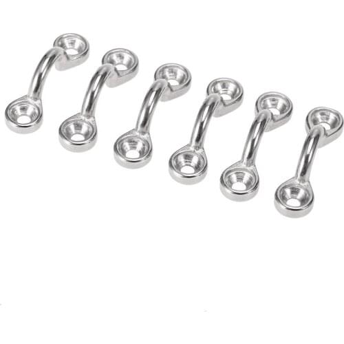 6Pcs Kayak Canoe Marine Boat Pad Eyes Stainless Steel Tie Down Deck Loops Fastening Gear Replacement Kit