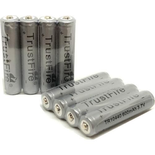 6pcs/lot TrustFire 3.7V 600mAh 10440 Lithium Battery Rechargeable Batteries with Protected PCB for LED Flashlights / Headlamps