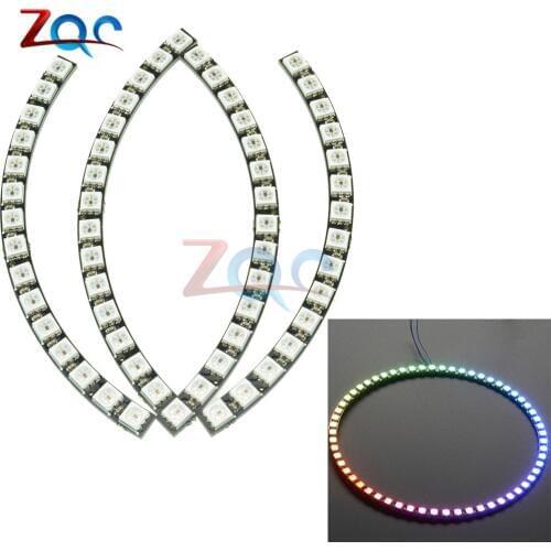 60 Bits Digital WS2812 RGB LED Ring Full Color High lighting WS2812 5050 SMD LEDs Strip Module Microcontroller DC 5V for Arduino