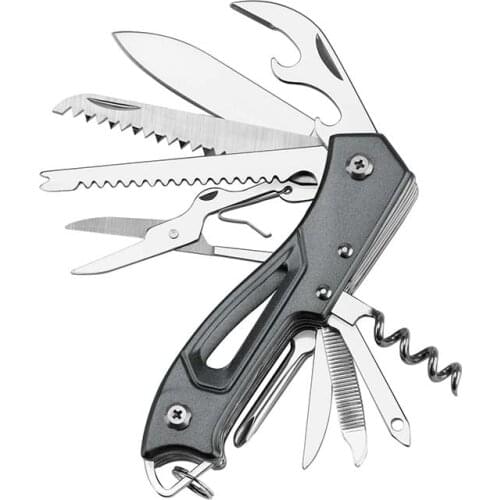 Free Shipping 14-in-1 Handy Multifunctional Swiss Army Knife for Household Outings Essential Mountain Folding Knife P1-T1045