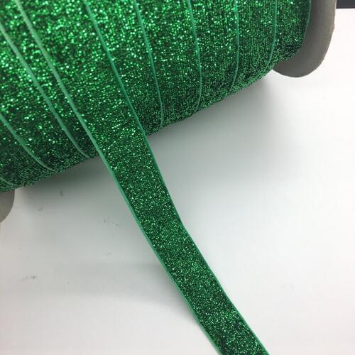 3 yards/lot 3/4"(20mm)Wide Glitter Green Velvet Ribbon Headband Clips Bow Wedding Decoration