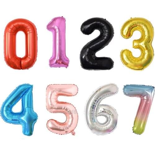 Color Large 40inch Namber Balloons Birthday Party Shopping Mall Event Wedding Decoration Supplies Aluminum Film Balloons 100cm