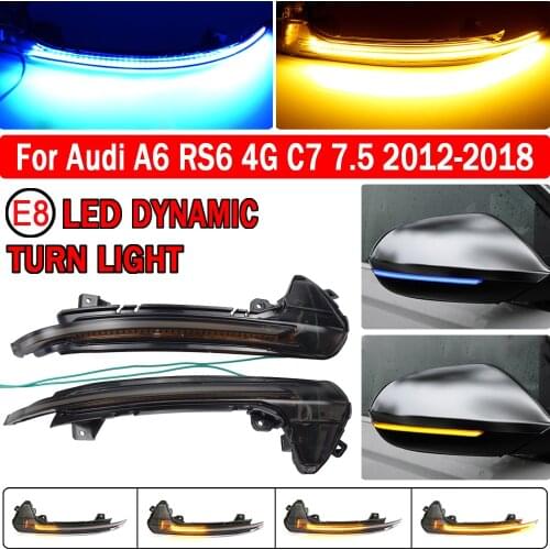 Dynamic Blinker Side Mirror indicator For Audi A6 RS6 4G C7 7.5 2012 2013 2014 2015 2016 2017 2018 LED Turn Signal Light