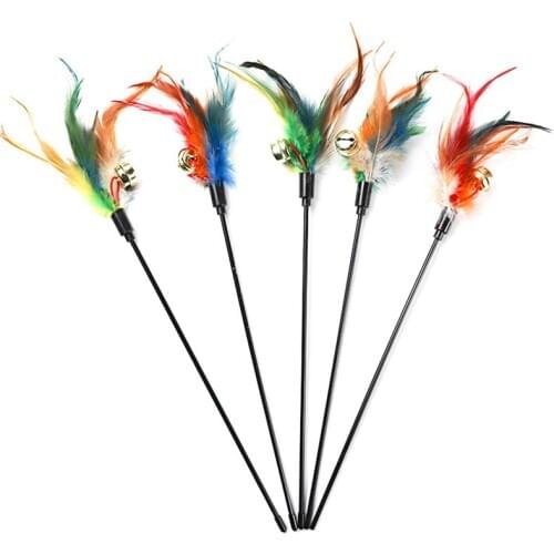 Dorakitten 1pc Funny Cat Teaser Wand Creative Bell Decor Cat Teaser Toy Cat Training Interactive Toy Pet Supplies Random Color