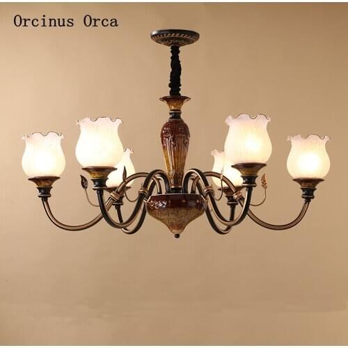 European luxury ceramic chandelier living room dining room bedroom modern creative retro led Chandelier