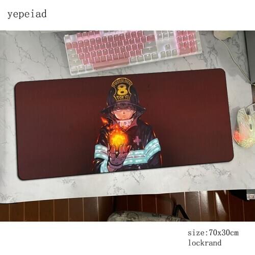 Fire Force mousepad Tamaki Kotatsu gaming mouse pad big gamer mat computer desk padmouse keyboard Arthur Boyle play mats