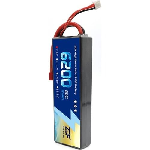 ZDF 7.4V 6200mAh Lipo Battery 2s lipo 50C With Deans Plug XT60 XT90 trx connector For Traxxas 1:8 1:10 RC Car Truck Helicopter