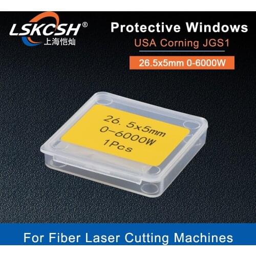LSKCSH 10Pcs/Lot Fiber Laser Protective Windows Cover Slides 26.5x5mm 0-6000W for Unimach Fiber Laser Cutting Head Machines