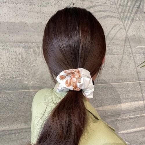 Cute accessories bear elastic hair bands rubber band ponytail holder summer ties for women scrunchie ozdoby do wlosow accessori