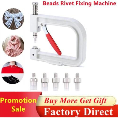 Mini Hand Press Imitation Pearls Setting Kits Beads Punching Machine Beads Rivet Fixing Machine For DIY Garment Shoes Bags Caps