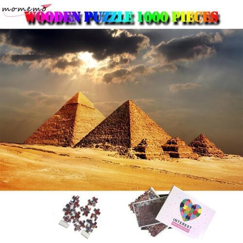 MOMEMO Khufu Pyramid Wooden Jigsaw Puzzle Adults 1000 Pieces Puzzles World Famous Building Landscape Puzzle Toys Home Decor Gift