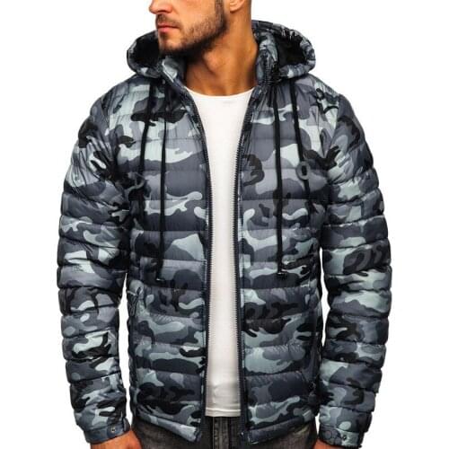 2021 Autumn And Winter New Men 'S Fashion Hooded Warm Camouflage Cotton Jacket