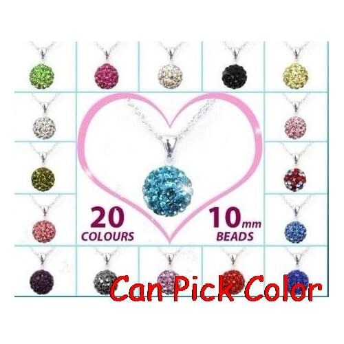 Sf43sale mixed Fashion Rhinestones Silver Plated men disco ball CZ ball Necklace Pendant Chain crystal