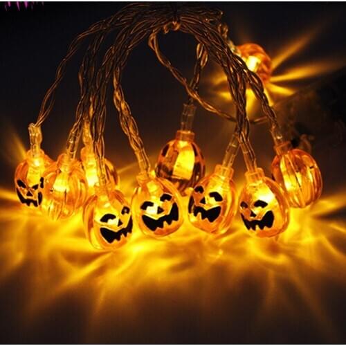 3m Portable Pumpkin String Lamps LED Lantern Fairy Lights Party Garden Lighting Bat Ghost Ornaments Mall Scene Layout