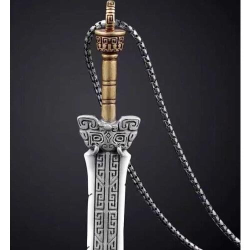 Punk Retro Amulet Broken Sword Pendant Simple Comfortable Silver Color Pendant Necklace Trendy Personality Man Birthday Gift