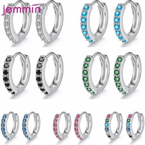 Luxury Women Hoop Earrring AAA CZ Stone Real 925 Sterling Silver Statement Party Wedding Earrings Bridal Jewelry Gift