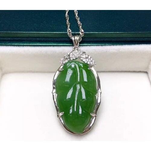 S925 silver inlay and ti chi ji leaves pendant