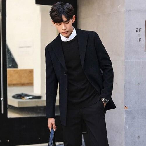 Wool Winter Coat Men Short Mens Jackets Korean Man Jacket Single Breasted Mens Overcoat Abrigos Hombre KJ264