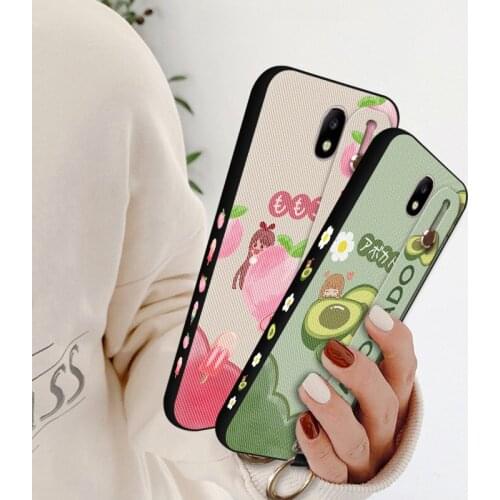 Wristband Bracket Fruit Case For Samsung Galaxy A8 A9 Star A6s Silicone Back Cover For Samsung A5 A7 J3 J5 J7 2017
