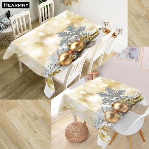 HEARMNY Snowflake HOT SALE Tablecloth 3D Oxford Fabric Square/Rectangular Dust-proof Table Cover For Party Home Decor TV Covers