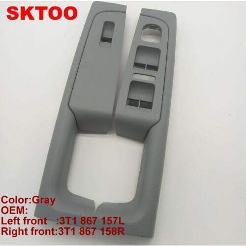 SKTOO For Skoda Superb door handle front left and right door armrest box inner handle frame, the lifter switch box Gray