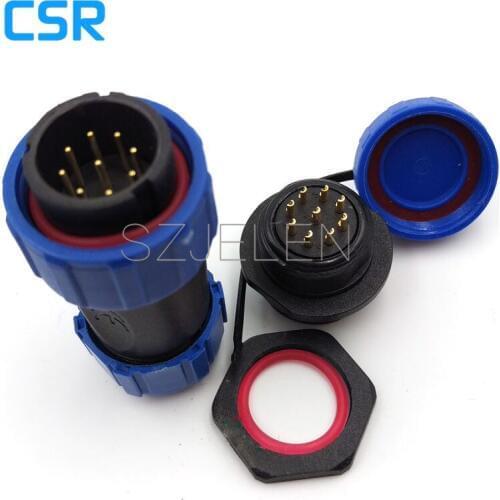 SP2110/P9-S9, LED outdoor waterproof connectors 9 pin, Board-to-wire connector plug and socket, panel mount connector, IP68