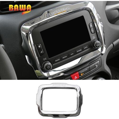 BAWA Interior Mouldings ABS GPS Center Console Panel Decoration Frame Cover for Jeep Renegade 2016-2017 Car Interior Accessories