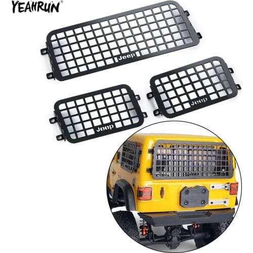 YEAHRUN Black Metal Simulated Decoration RC Car Window Mesh Protective Net For 1/24 Axial SCX24 AXI00002 Upgrade Spare Parts