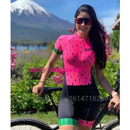 Womens Xama Pro Pink Triathlon Clothes Cycling Jersey Sets Skinsuit Maillot Ropa Ciclismo Bicycle Shirt Professional Jumpsuit