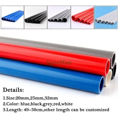 1pc OD 20/25/32mm Aquarium Fish Tank PVC Pipe Hydroponic Planting Frame Tube Home Garden DIY Irrigation System Pipe 49~50cm Long