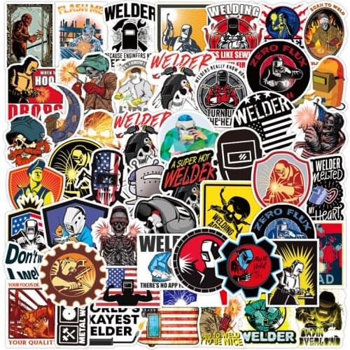 10/30/50 PCS Electrician Graffiti Welding Worker Various Helmets Sticker For Laptop Skateboard Luggage Motorcycle Fridge Decal