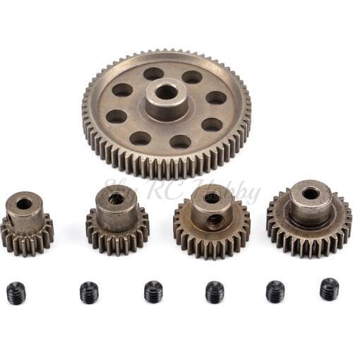 11184 Steel Metal Spur Diff Main Gear 64T Motor Pinion Gears 17T 21T 26T 29T 11189 11176 11181 11119 For RC HSP Redcat RC Truck