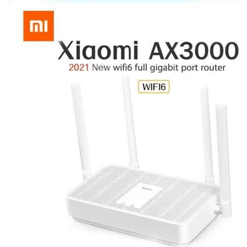 2021 Xiaomi Redmi Router AX3000 Wifi 6 Mesh Gigabit 2.4G/5.0GHz Dual-Band Wireless Router Signal Amplifier High Gain Antennas