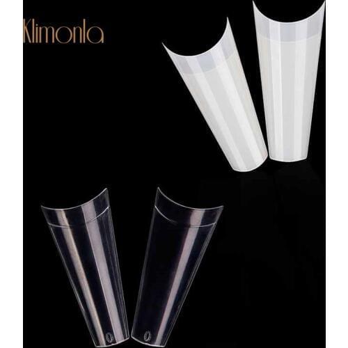 500Pcs/Pack Clear/Natural French Fake Nail Half Cover Ballerina False Nails Long Flat Head Acrylic Nail Art Tips Manicure Tool