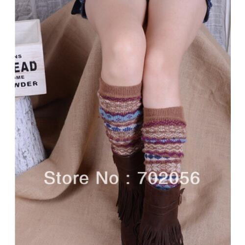 Girl rabbit fur wool blend long leg warmer Leg Shoes Ankle Warmer Boot Sleeves Cover 6 pairs/lot #3297