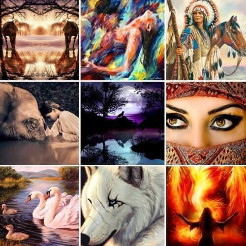 30x40x50x60x70 Animal Elephant swan diamond painting 5D Full Diamond mosaic Cross Stitch DIY home Decoration Christmas Gift