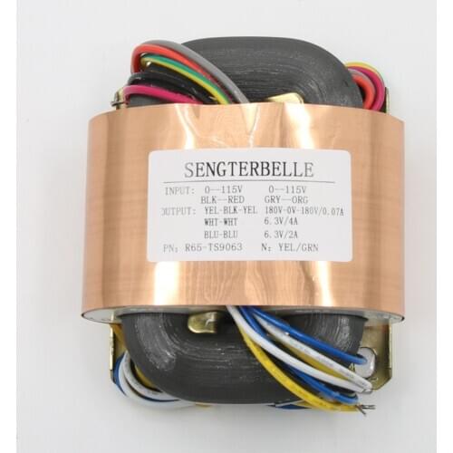 80W （80VA）Pure Copper R-core Audio Transformer For Tube Preamp / Phono 180V-0-180V +6.3V+6.3V