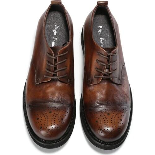 Fashion Genuine Leather Men Ankle Boots High Top casual Shoes Man Basic Boots Men Leather Shoes Formal Genuine Leather Oxford