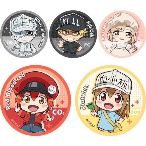 Brdwn Cells at Work! RBC White Blood Platelets Macrophage Kill Cell China Official Authorization Cosplay Badge