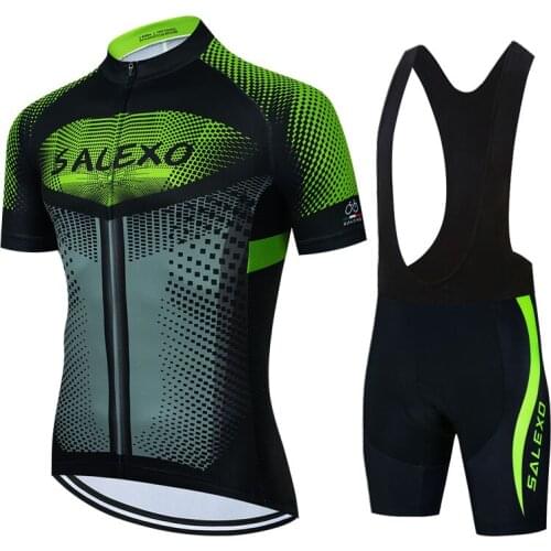 Fluorescent Green Cycling Jersey 2022 New Team Bike Uniform Short Sleeve Mens Cycling Clothing MTB Bib Shorts Set Ropa Ciclismo