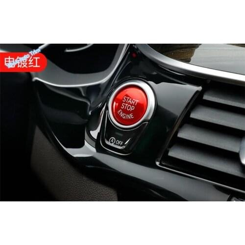 Lapetus Auto Styling Engine Start Stop Push Button Key Hole Switch Ring Cover Trim ABS Fit For BMW X1 / X2 / X3 / X5 Colorful