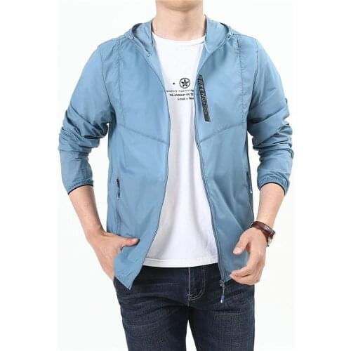 Summer Jacket Men Outdoor Casual Sunscreen Hooded Lightweight Breathable Skin Clothing Military Jacket Men Large Size M-4XL