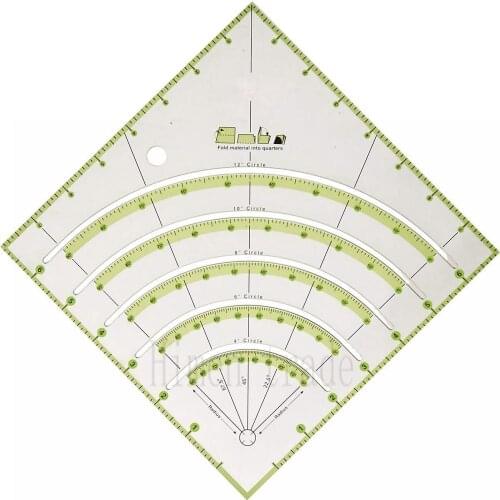 New ruler 8-Inch-by-8-Inch Non-Slip Circle Cutter 8"X8" fold material into quarters #KT-90