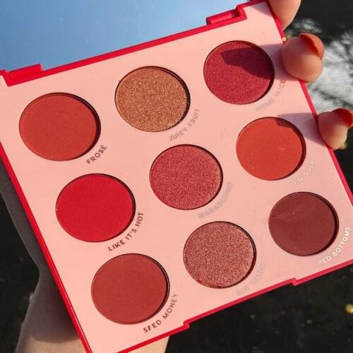 Matte Glitter Eyeshadow Palette 9 Colors Nude Eye Pigment Eyeshadow Primer Waterproof Lasting Shimmer Eyeshadow Powder