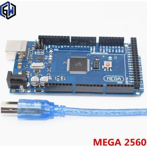 10pcs Mega 2560 R3 Mega2560 REV3 ATmega2560-16AU,ATMEGA16U2-MU Board + USB Cable compatible 10set
