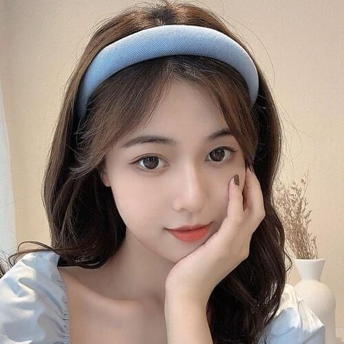 Sponge Headband Wide Brimmed Headbands For Women Solid Color Hair Hoop Girls Non-slip Hairbands Hair Accessories Wide Edge