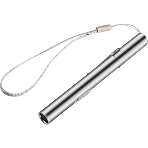 Professional Medical Handy Portable Pen Shaped USB Rechargeable Mini Flashlight LED Torch Hard Light with Stainless Steel Clip