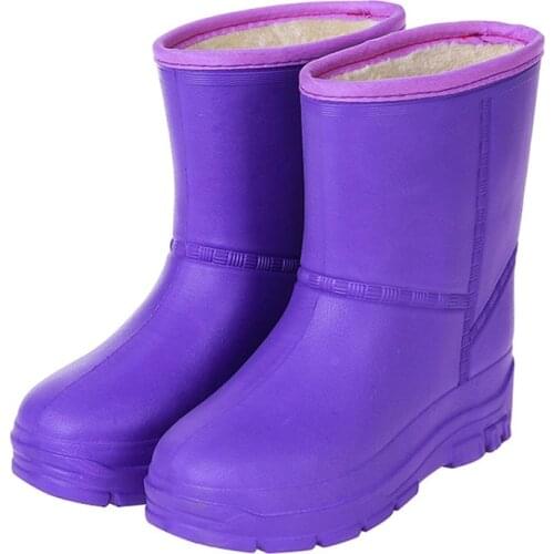 Rain Boots Women EVA Warm Winter Women Boots Light Thicken Colorful Waterproof Rainboots Motorcycle Garden Work Washing Shoes